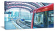 Departing London Subway Train, Modern Cityscape Canvas Art Print, 32"x16"
