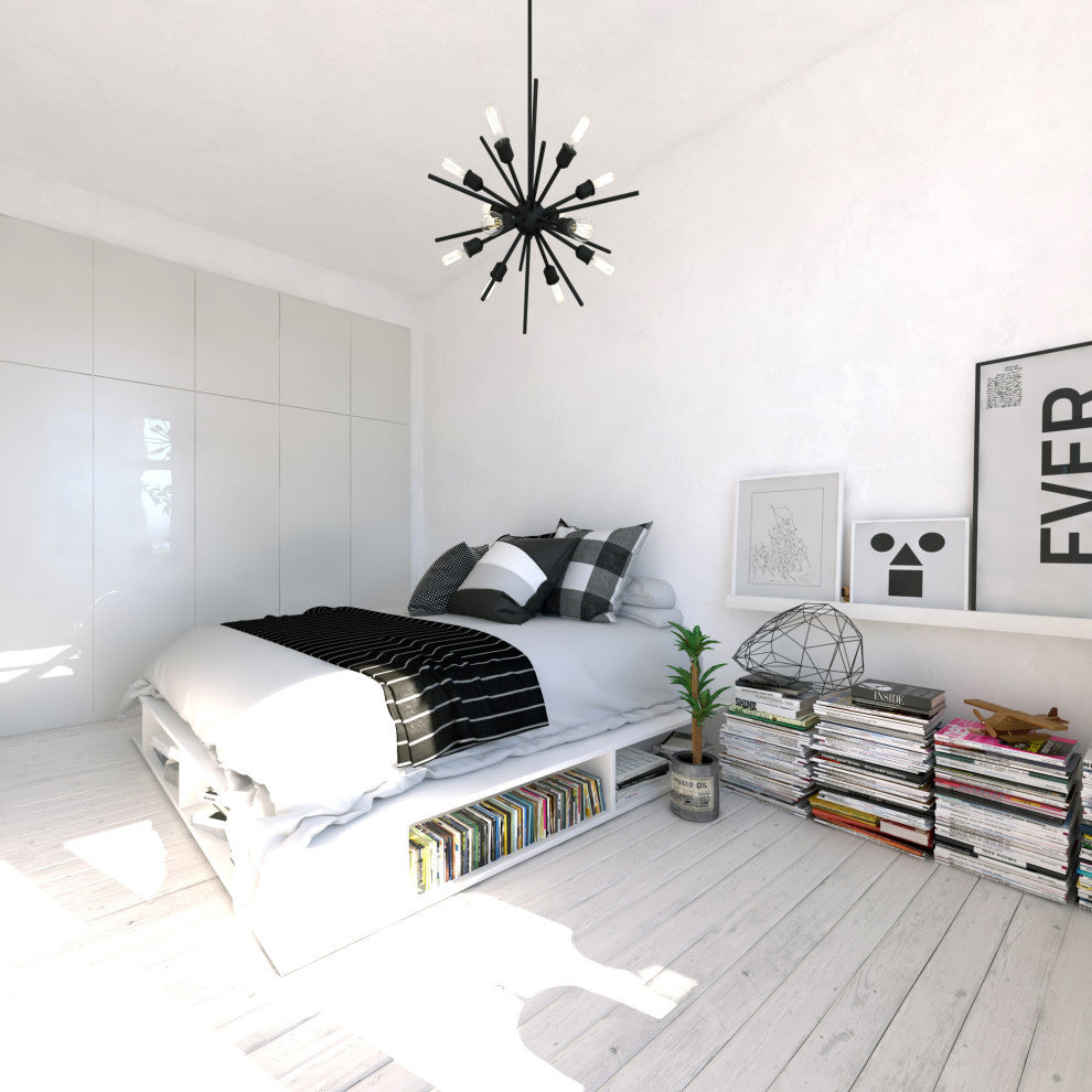 Estelle 12 Light Pendant, Matte Black