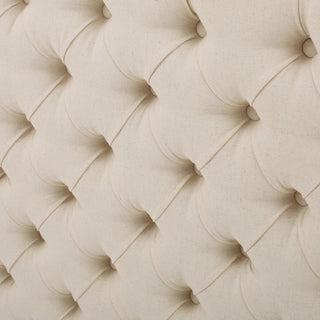 GDF Studio Annecy Diamond Tufted Fabric Queen/ Full Headboard, Beige