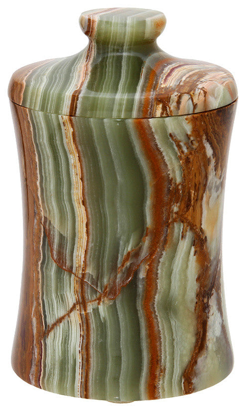 Vinca Collection Whirl Green Onyx 3" x 5" Cannister