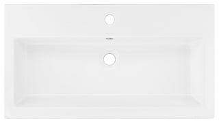 Voltaire Wide Rectangle Wall-Mount Sink, Shiny White