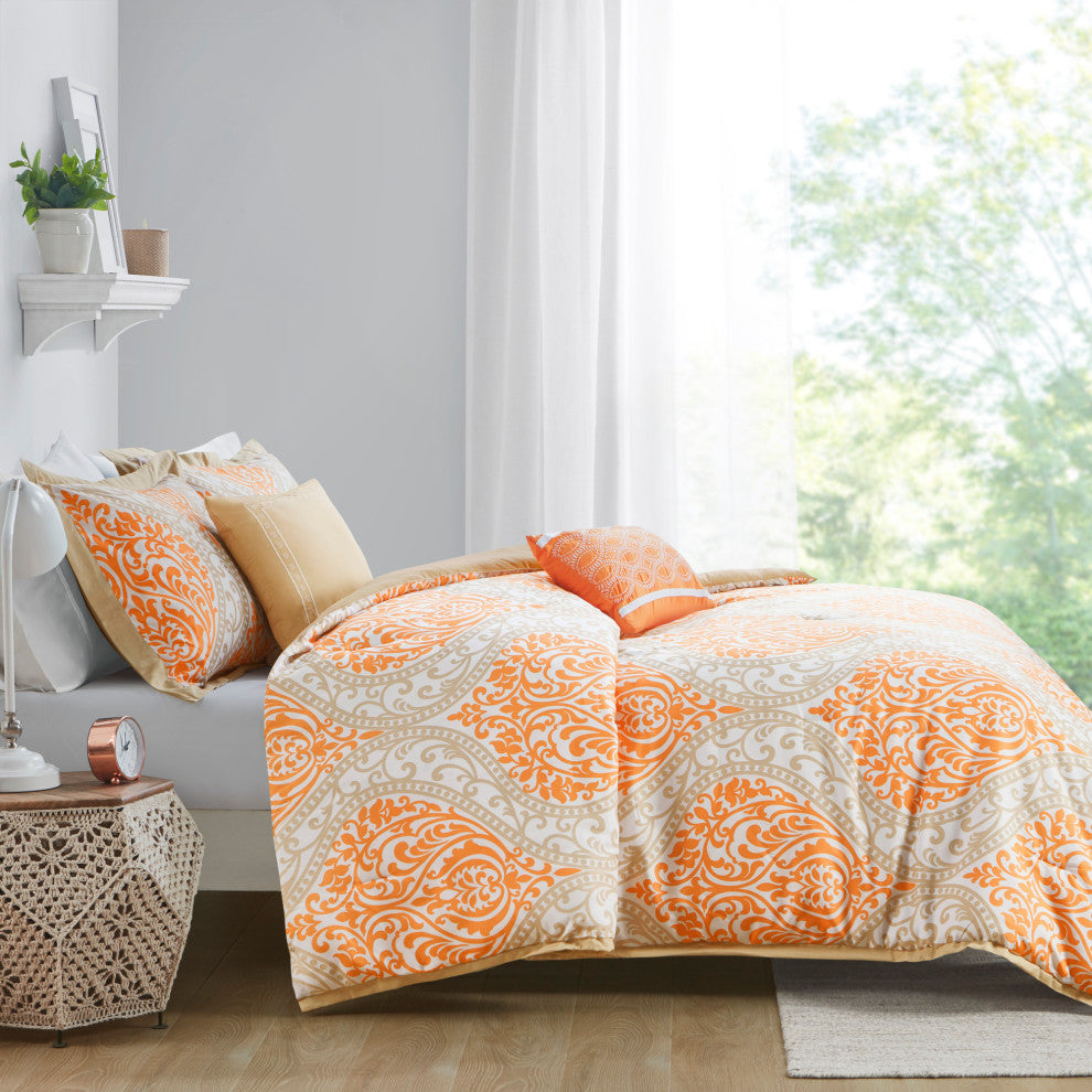 Intelligent Design Peach Skin Printed Comforter Set, Twin/Twin Xl