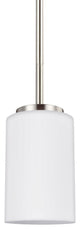 Generation Lighting Lighting 1-Light Mini Pendant, Brushed Nickel