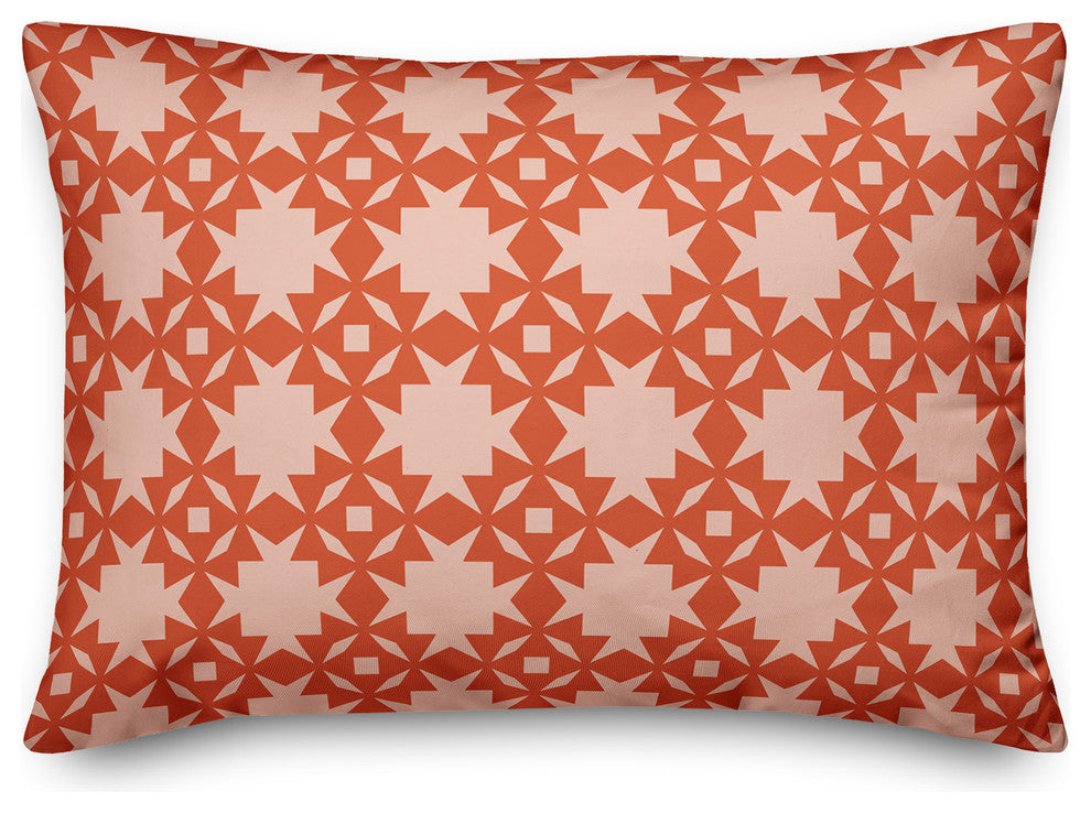 Folk Southwestern Pattern in Red Throw Pillow