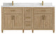 Santa Monica 72 Double Sink Bath Vanity in Whitewashed Teak 2" Calacatta Nuvo