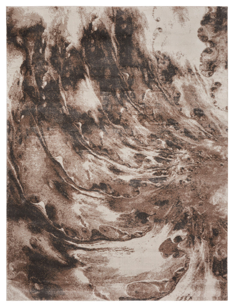 Nourison American Manor 9' x 12' Iv/Mocha Abstract Indoor Rug