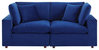 Commix Down Filled Overstuffed Performance Velvet Loveseat