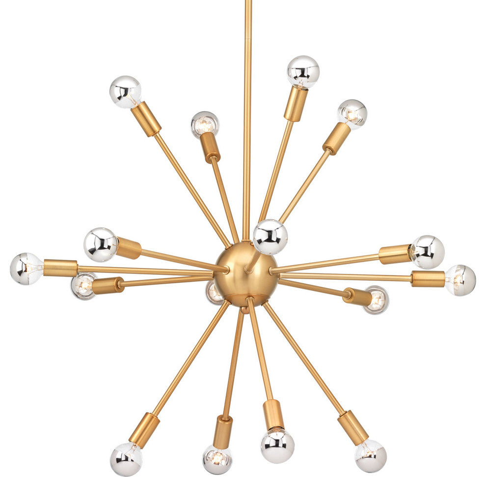 Sixteen-Light Chandelier, Brushed Bronze Finish
