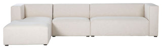 Premium Upholstered Sectional With Ottoman, Beige, Left Arm Facing