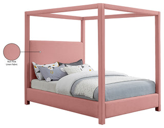 Emerson Upholstered Bed, Pink, Queen, Linen Textured Fabric