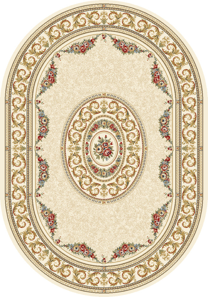 Ancient Garden Rug, 5'3"X7'7" Oval