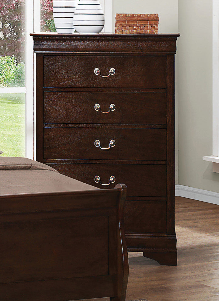 5 Drawers Wood Chest, Cappuccino