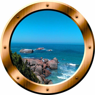 VWAQ 3D Ocean View Wall Decal, 24" Diameter
