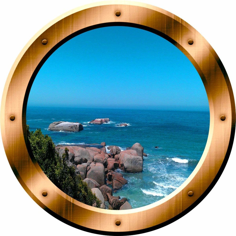 VWAQ 3D Ocean View Wall Decal, 24" Diameter