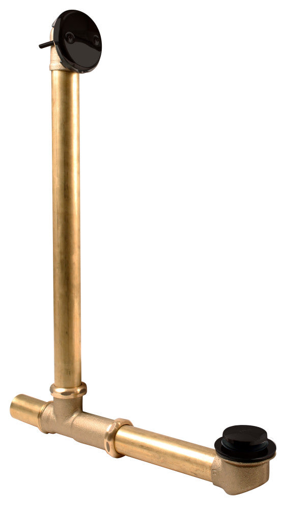 Above Floor Tip-Toe Trim and 2-Hole Overflow Cover, Matte Black