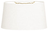Shallow Oval Hardback Lampshade, Linen White, 10"x12"x7"