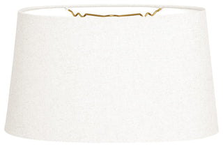 Shallow Oval Hardback Lampshade, Linen White, 10"x12"x7"