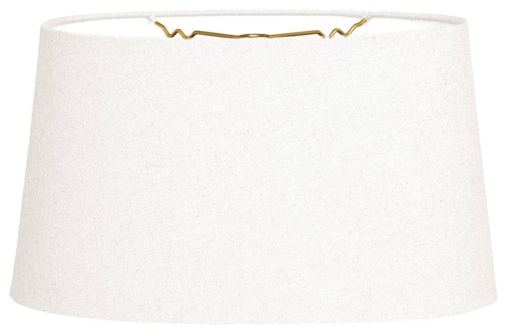 Shallow Oval Hardback Lampshade, Linen White, 10"x12"x7"