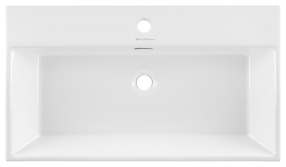 Claire 30" Ceramic Console Sink White Basin Chrome Legs