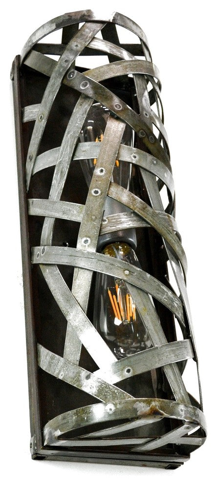Wine Barrel Ring Wall Sconce or Vanity Light - Dobar - Made from CA wine barrels