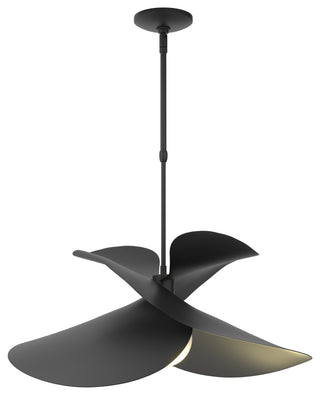 Hibiscus Large Pendant, Black Finish, Standard Overall Height