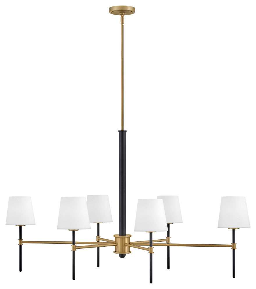 Hinkley Saunders Medium Six Light Linear, Black