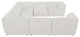 Miramar Linen Textured Fabric  8-Piece Modular U-Shaped Sectional, Cream