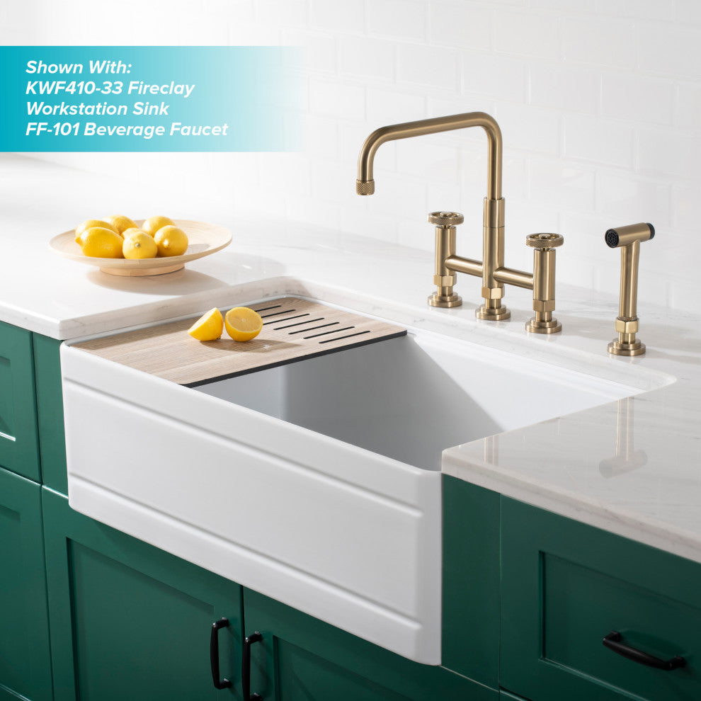 Urbix Bridge Kitchen Faucet, Brushed Gold