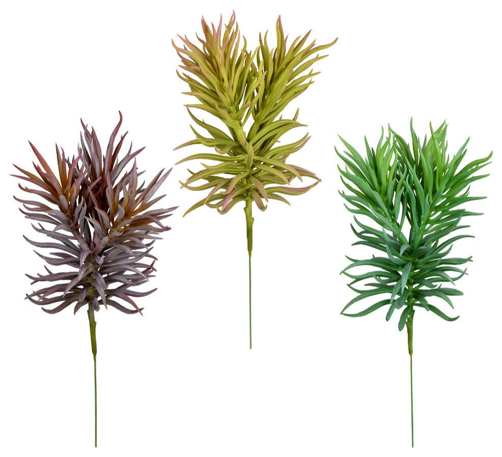 Vickerman Fo197008 8" Artificial Assorted Succulent Picks, Set of 3