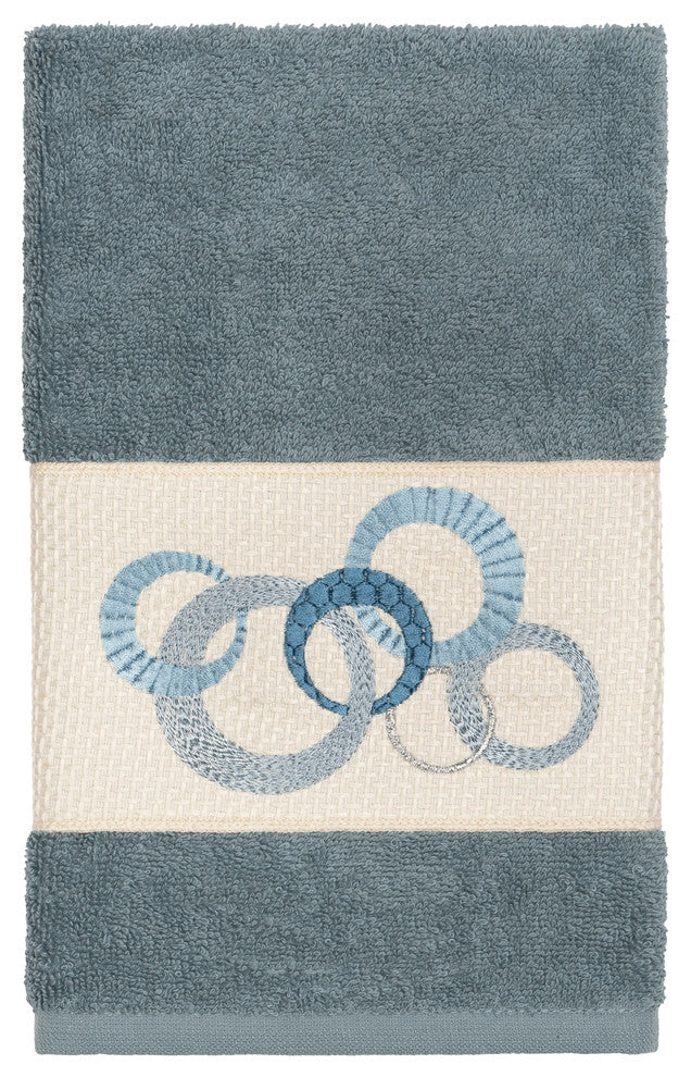Linum Home Textiles Annabelle Embellished, Teal, Embellished Towel, 4-Piece Set