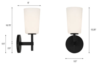 Colton 1 Light Black Wall Mount