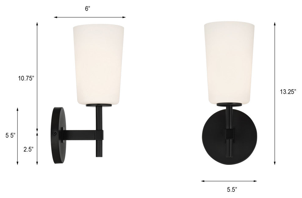Colton 1 Light Black Wall Mount