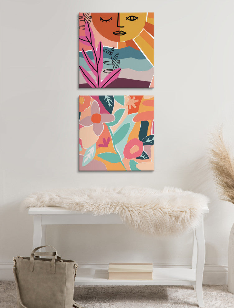 Peace Love Canvas Wall Art Set by Kate Aurelia Holloway, Assorted 2 Piece 20x20