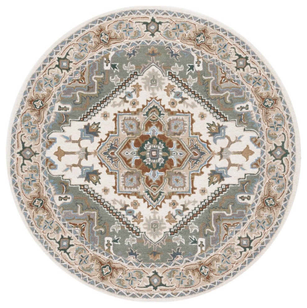 Safavieh Lauren Ralph Lauren Collection LRL6653 Rug, Ivory/Navy, 6' Round