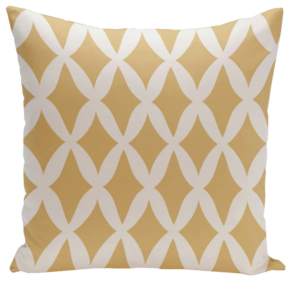 Holiday Brights Collection Geometric Pillow, Glow, Yellow, 26"x26"