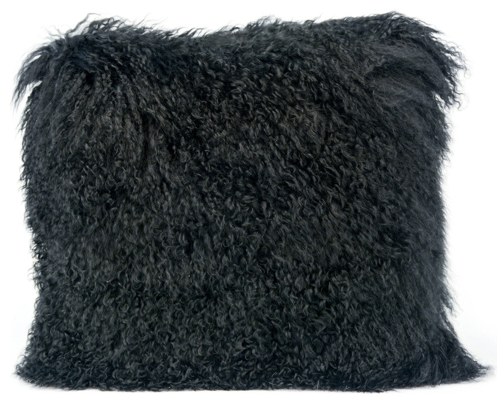Tibetan Sheep Black Large Pillow