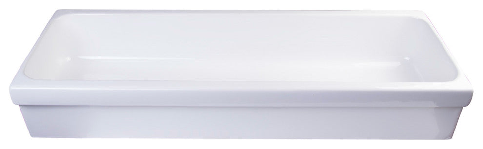 ALFI brand AB48TR 48" White Above Mount Fireclay Bath Trough Sink