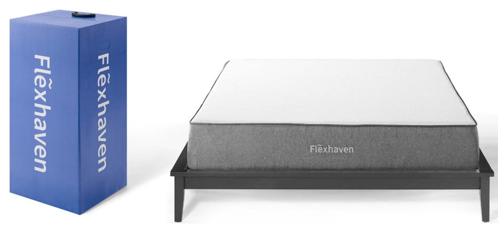 10" Memory Foam Mattress, King Size, White, Modern Contemporary, Bedroom