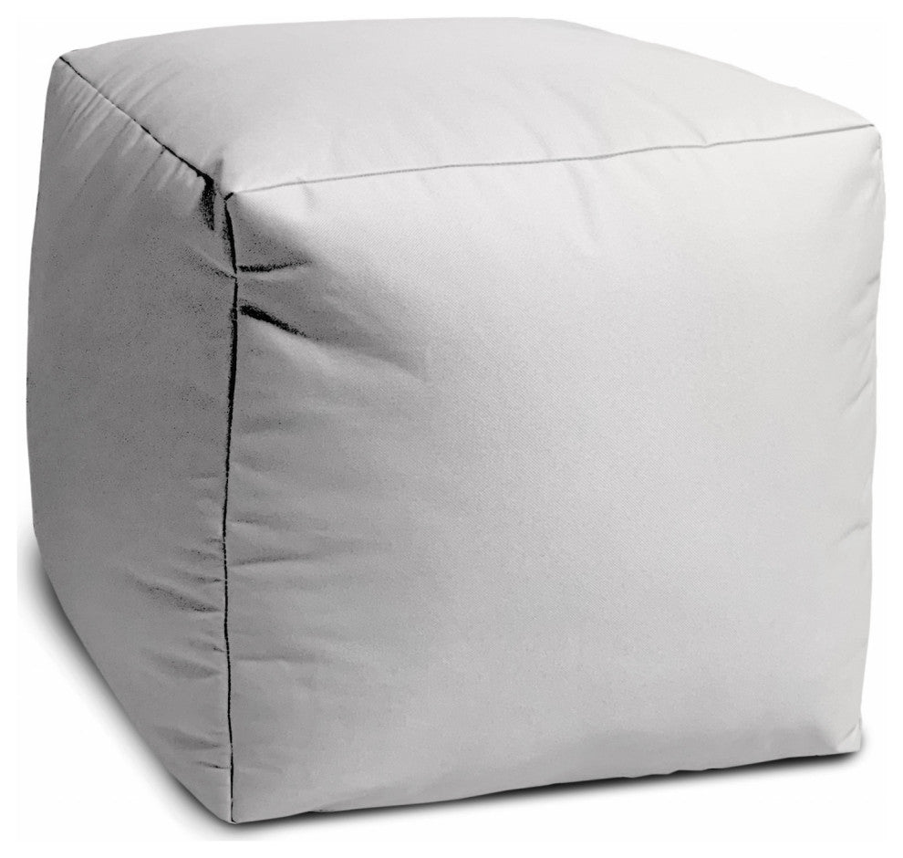 17  Cool Crisp White Solid Color Indoor Outdoor Pouf Ottoman