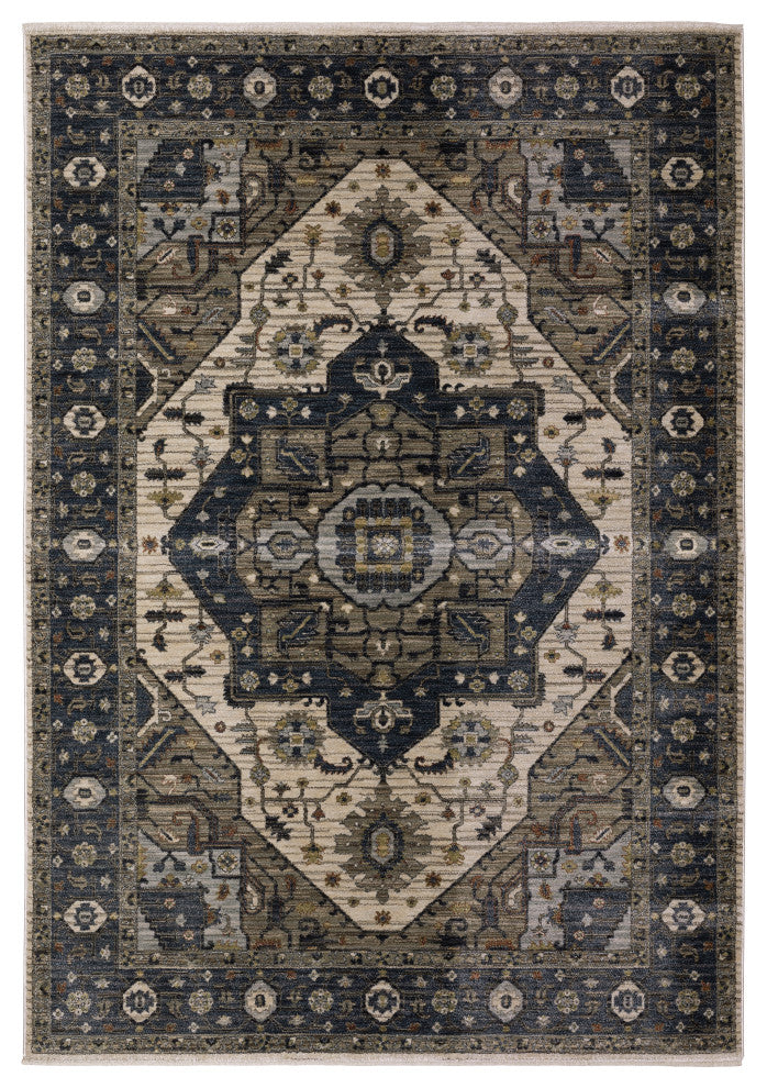 Oriental Weavers Eliana ELI05 Medallion Rug, Blue, 3'3"x5'