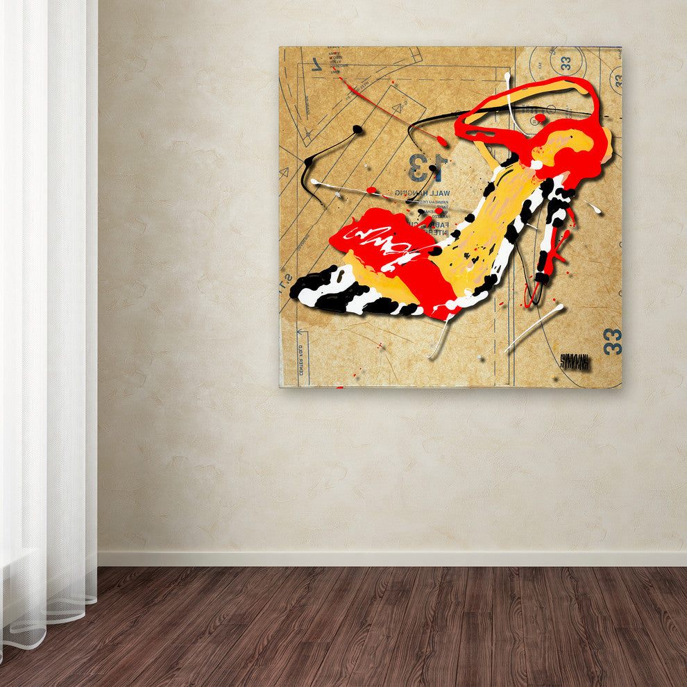 ''Zebra Heel Red'' Canvas Art by Roderick Stevens