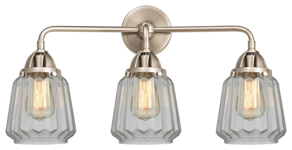 288-3W-SN-G142-LED 3 Light 24" Bath Vanity Light, Brushed Satin Nickel