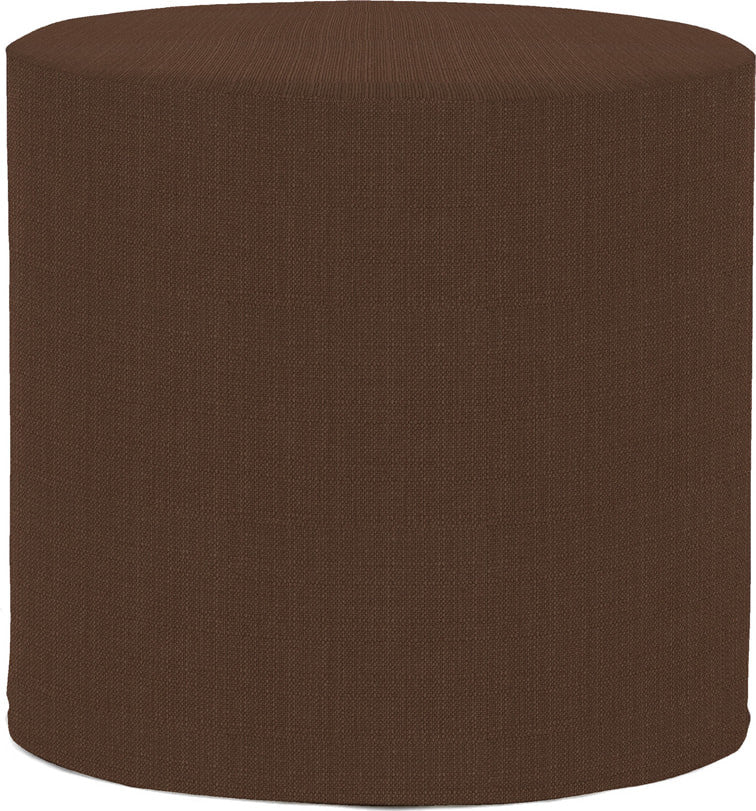 No Tip Cylinder Ottoman with Cover, Atlantis White