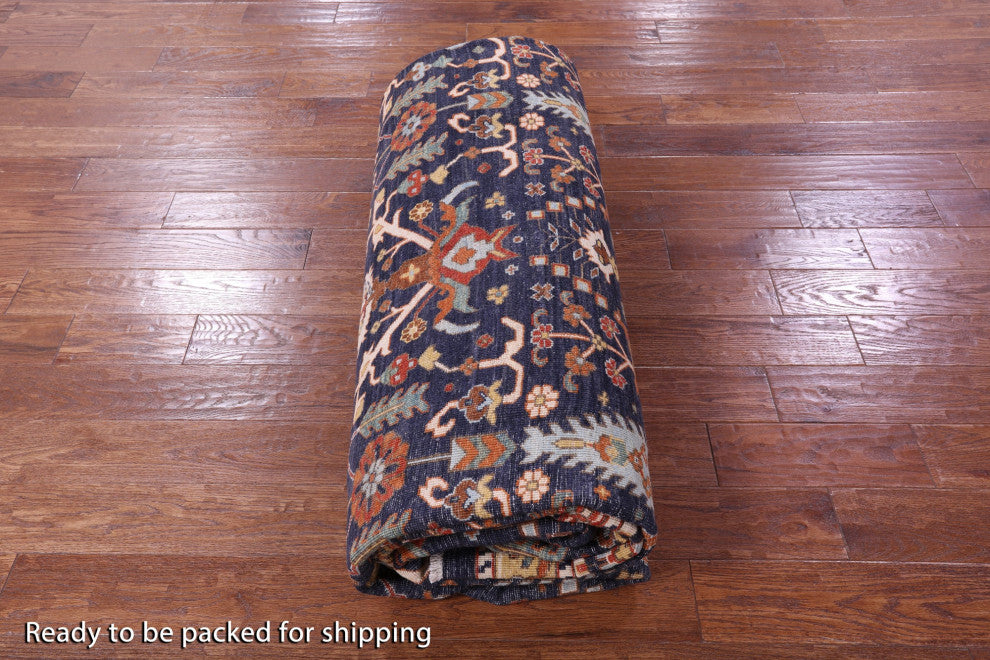 10' 0" X 14' 0" Persian Fine Serapi Hand-Knotted Wool Rug - Q13753