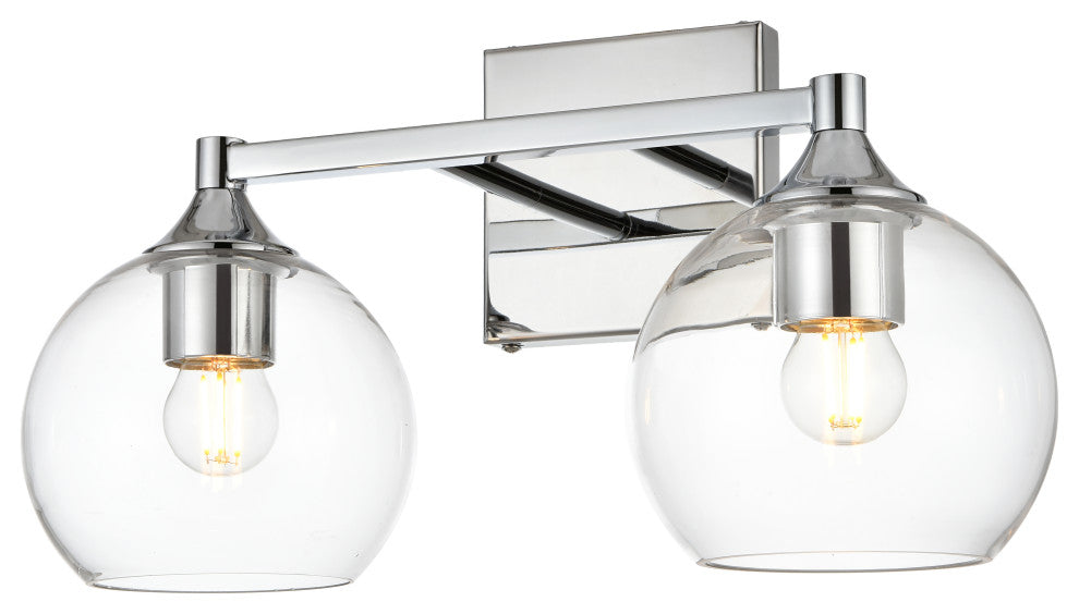 2 Light Chrome And Clear Bath Sconce