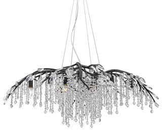 Autumn Twilight 12-Light Chandelier, Mystic Gold, Black Iron