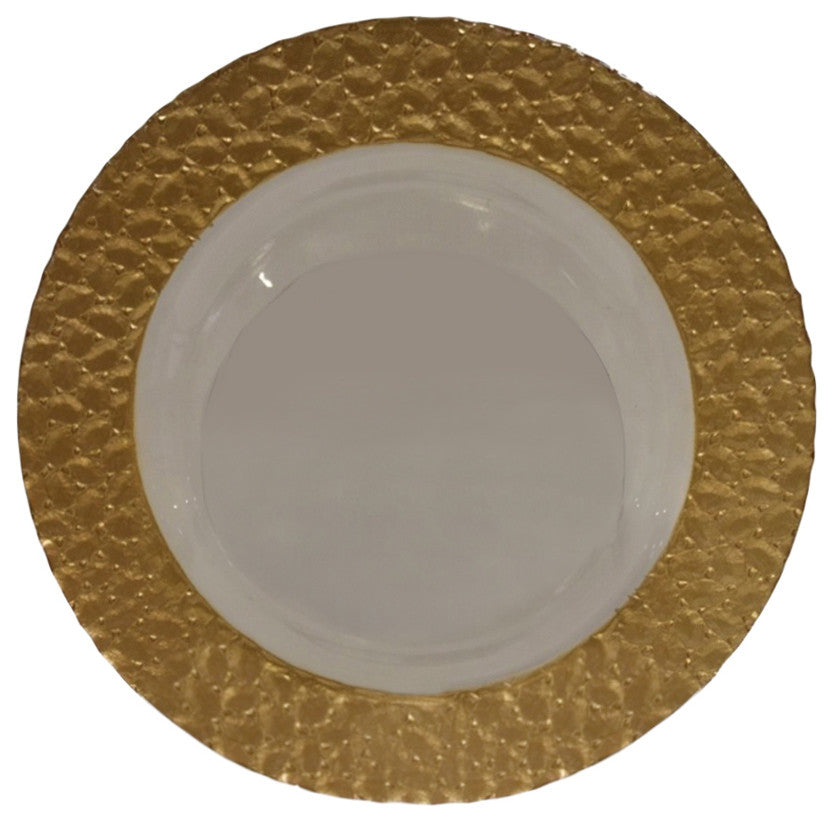 Well-designed Round Glass Charger Plate, Gold