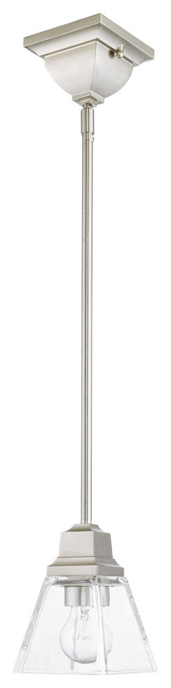 Livex Lighting Mission 1 Light Brushed Nickel Mini Pendant