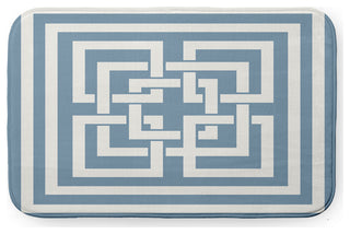 24" x 17" Greek New Key Bathmat, Dusty Smoke