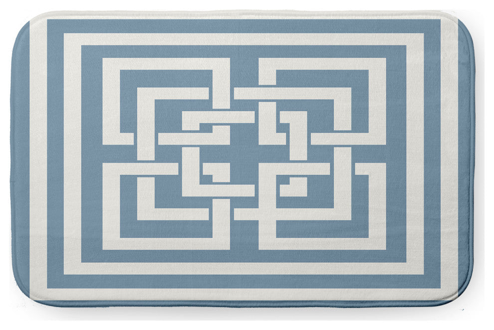 24" x 17" Greek New Key Bathmat, Dusty Smoke